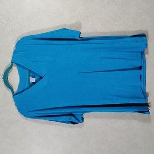 01541 Chico's Traveler turquoise cap sleeve v-neck top 3 XL